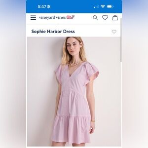 Vineyard Vines Sophie Harbor Bright Pink Mini Dress in XL